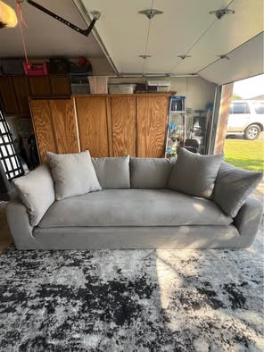 Restoration Hardware 9 ft Cloud Sofa in Grey
